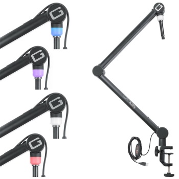 Gator Frameworks 07 0004 Professional Broadcast Boom Mic Stand W/ Led Light | LED Işıklı Yayıncı Mikrofon Kolu